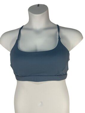 Running Girl Womens Y-Back Sports Bra Size Large Blue Comfort Activewear
